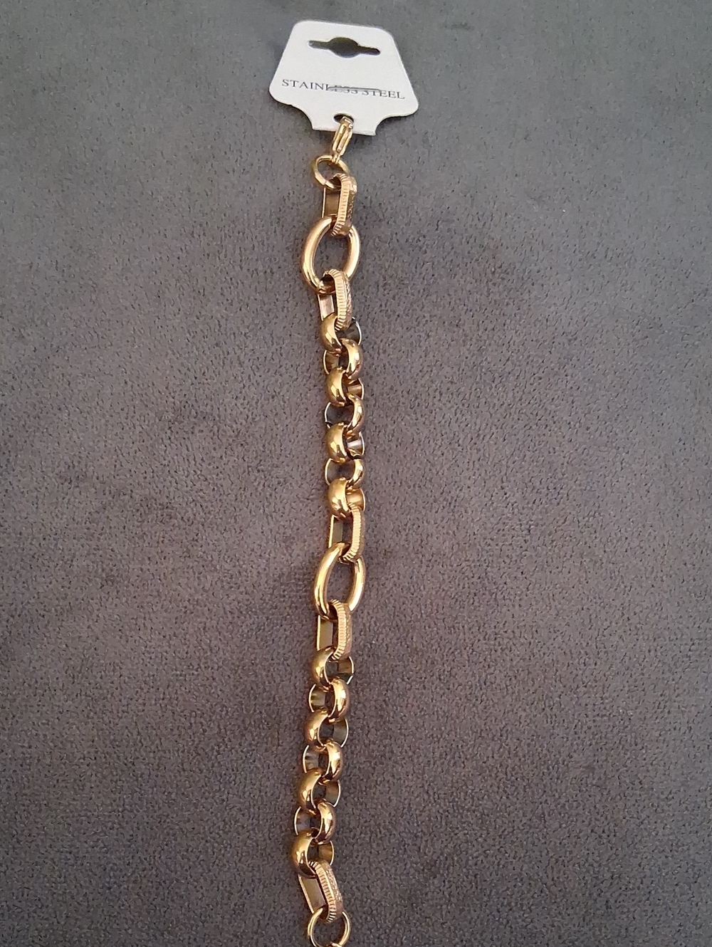 Stainless Steel Gold-Tone Chain Bracelet - Women Accessories